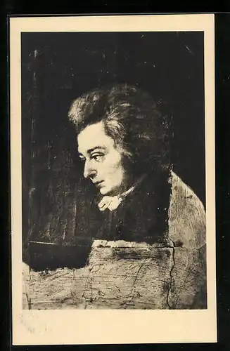 AK W. A. Mozart, gemalt von seinem Schwager Hofschauspieler Lange