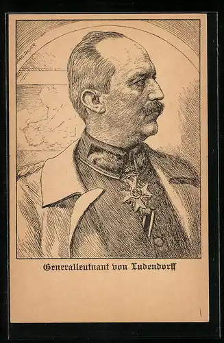AK Generalleutnant Erich Ludendorff mit Eisernem Kreuz
