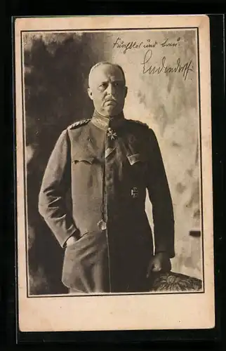 AK Erich Ludendorff mit Uniform und Eisernem Kreuz
