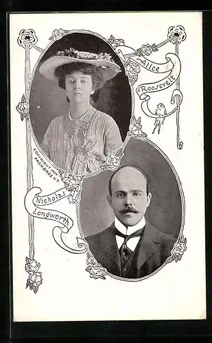 AK Alice Roosevelt und Nicholas Longworth