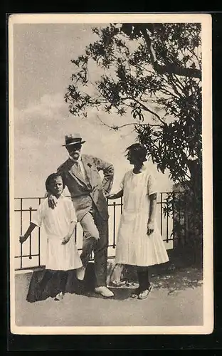 AK Präsident Masaryk (TGM) mit Frau und Tochter