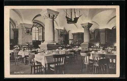 AK Hamburg, Gasthaus Bunte Kuh, Innenansicht