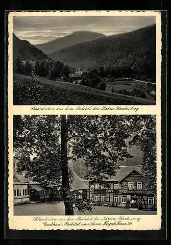 AK Nörten-Hardenberg, Gasthaus Rodetal, Panorama