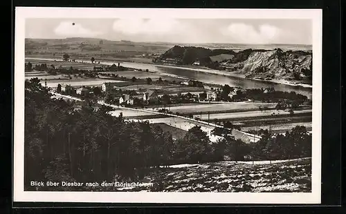 AK Diesbar, Gesamtansicht mit Görischfelsen