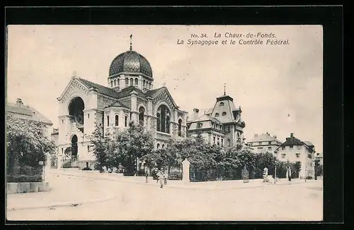 AK La Chaux-de-Fonds, La Synagogue et le Controle Federal, Synagoge