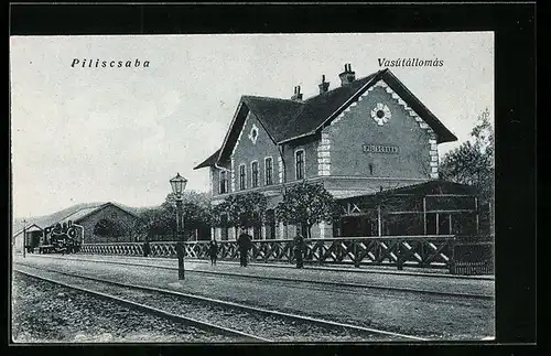 AK Piliscsaba, Vasutallomas, Bahnhof