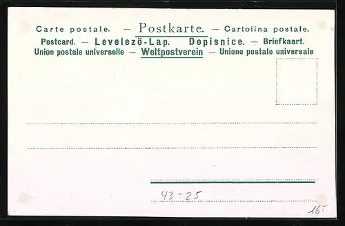 Lithographie Frankfurt a. M., II. Gesangwettstreit Deutscher Männer-Gesangvereine 1903, Germania mit Harfe