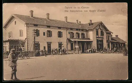 AK Skopie, Blick zum Bahnhof