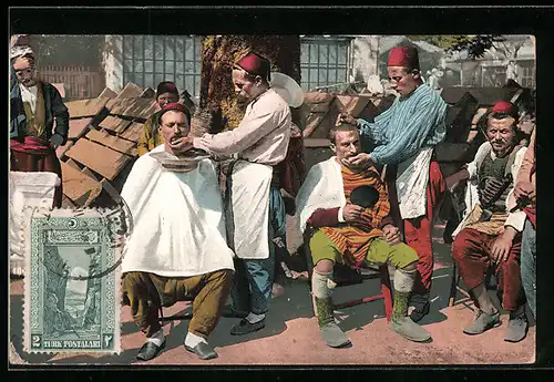 AK Constantinople, Barbiers ambulants, Friseur