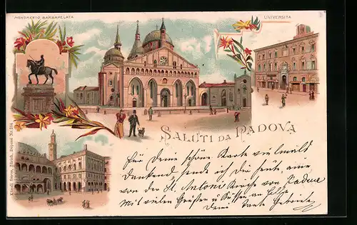 Lithographie Padova, Universita, Monomento Barbapelata, Chiesa