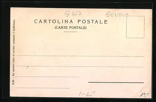 Lithographie Nervi, Hotel Nervi, Hotel Milan-Gênes même maison, Panorama