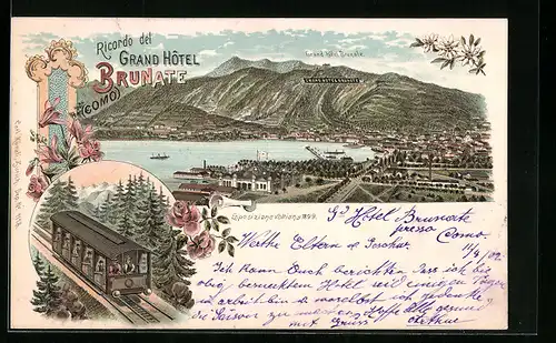 Lithographie Brunate, Grand Hôtel & Panorama