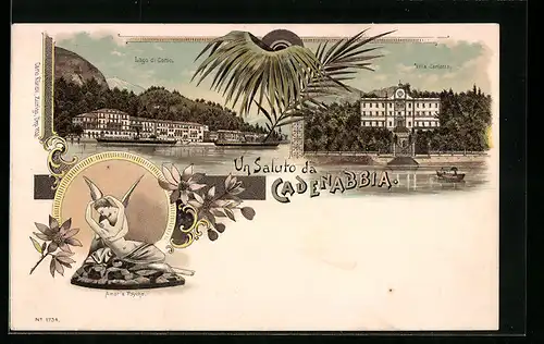 Lithographie Cadenabbia, Villa Carlotta, Lago di Como