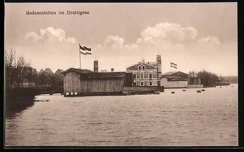 AK Tempelburg, Badeanstalten im Dratzigsee