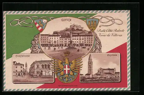 AK Gorizia, Aquileia, Monfalcone, Wappen