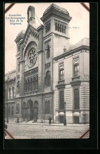 AK Brüssel / Bruxelles, La Synagogue, Rue de la Régence, Synagoge