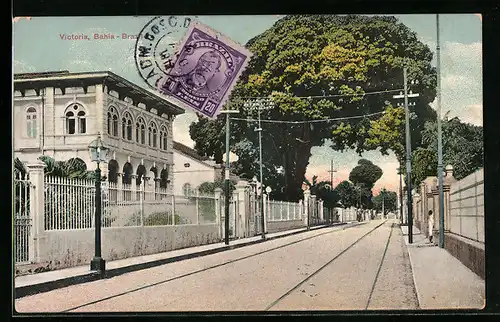 AK Victoria /Bahia, Strassenpartie in der Stadt