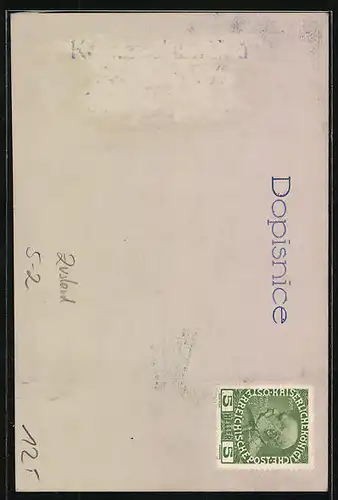 Künstler-AK Herr in grünen Kleidern