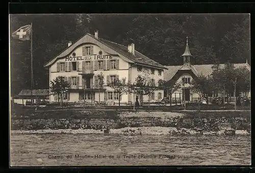 AK Champ-du-Moulin, Hotel de la Truite, Gebäudeansicht
