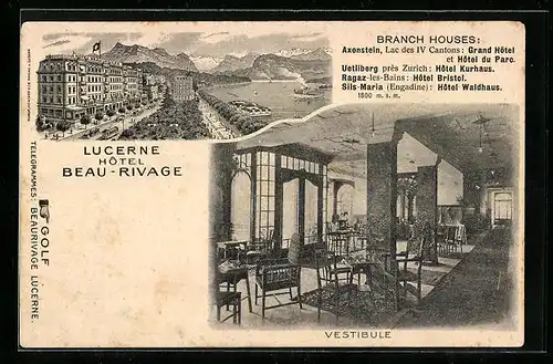 AK Lucerne, Hotel Beau-Rivage, Vestibule