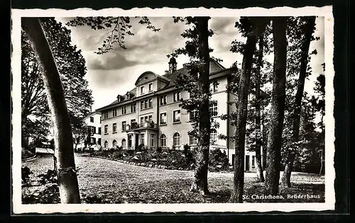 AK St. Chrischona, Brüderhaus mit Garten