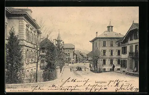 AK Langnau, Strassenpartie mit Kindern