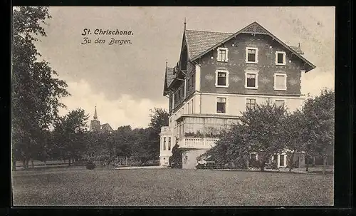 AK St. Chrischona, Hotel Zu den Bergen und Kirche