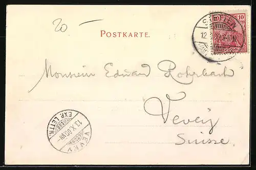 AK St. Chrischona, Ortsansicht mit Kirche