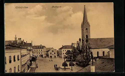 AK Holzkirchen, Marktplatz mit Kirche