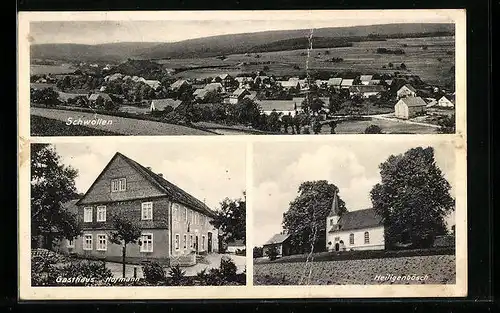 AK Schwollen, Ortsansicht, Gasthaus Hofmann, Heiligenbösch