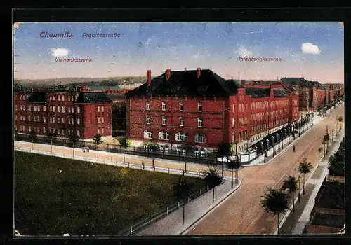 AK Chemnitz, Planitzstrasse, Ulanenkaserne, Infanteriekaserne