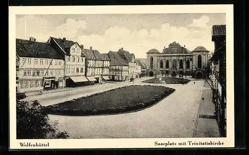 AK Wolfenbüttel, Saarplatz mit Trinitatiskirche