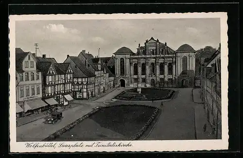 AK Wolfenbüttel, Saarplatz mit Trinitatiskirche