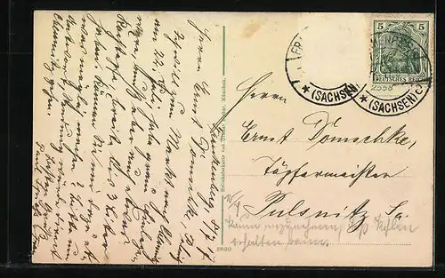 AK Frankenberg i. S., Friedenpark mit Siegesdenkmal