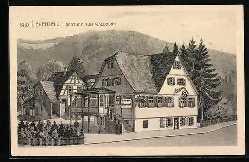 AK Bad Liebenzell, Gasthof zum Waldhorn Chr. Beck, Strassenansicht