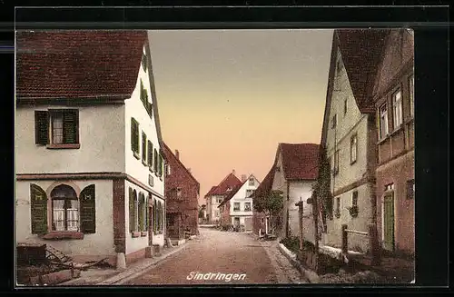 AK Sindringen, Strassenpartie mit Blick auf Gasthaus