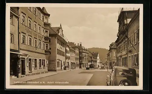 AK Oberndorf a. N., Partie in der strasse mit Hotel Post