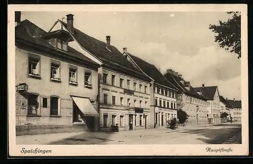 AK Spaichingen, Hautpstrasse mit Cafe Rössle