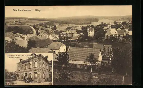 AK Stephanshausen i. Rhg., Gasthaus zum kühlen Grunde, Teilansicht