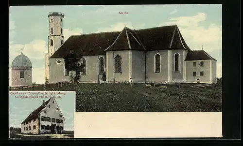 AK Spaichingen, Gasthaus auf dem Dreifaltigkeitsberg, Kirche