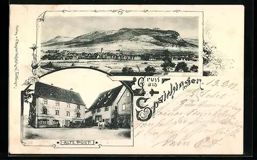 AK Spaichingen, Hotel Alte Post H. Osswald, Teilansicht