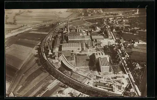 AK Bietigheim b. Stuttgart, Fliegeraufnahme des Linoleum-Werkes