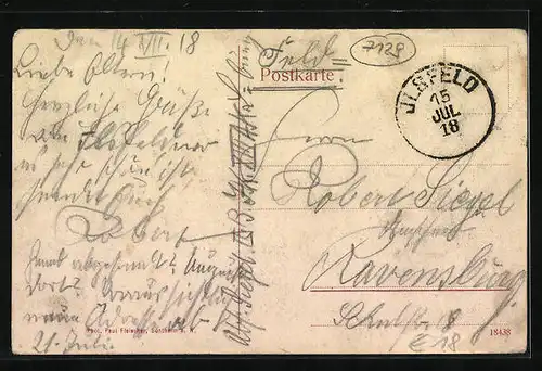 AK Ilsfeld, Totalansicht, Kirche, Rathaus, Schulhaus, Restauration Sonne