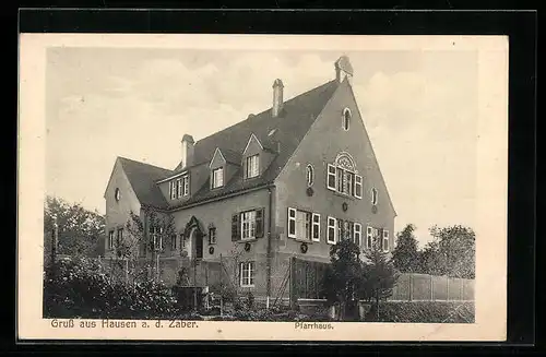 AK Hausen a. d. Zaber, Blick zum Pfarrhaus