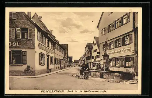 AK Brackenheim, Heilbronnerstrasse mit Gasthaus v. Carl Meyer
