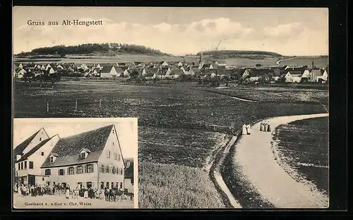 AK Alt-Hengstett, Gasthaus zum Adler, Teilansicht