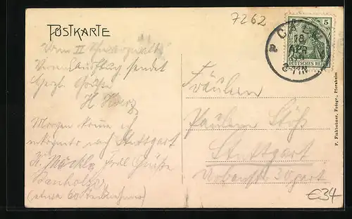 AK Alt-Hengstett, Gasthaus zum Adler, Teilansicht