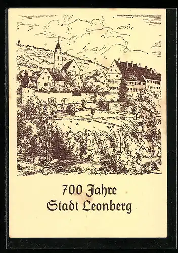 Künstler-AK Leonberg, 700 Jahre Stadt Leonberg, Festpostkarte 1948