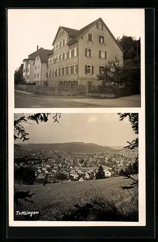 AK Tuttlingen, Ortsansicht aus der Vogelschau, Strassenpartie mit Haus
