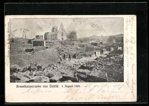 AK Ilsfeld, Brand-Katastrophe vom 4. August 1904